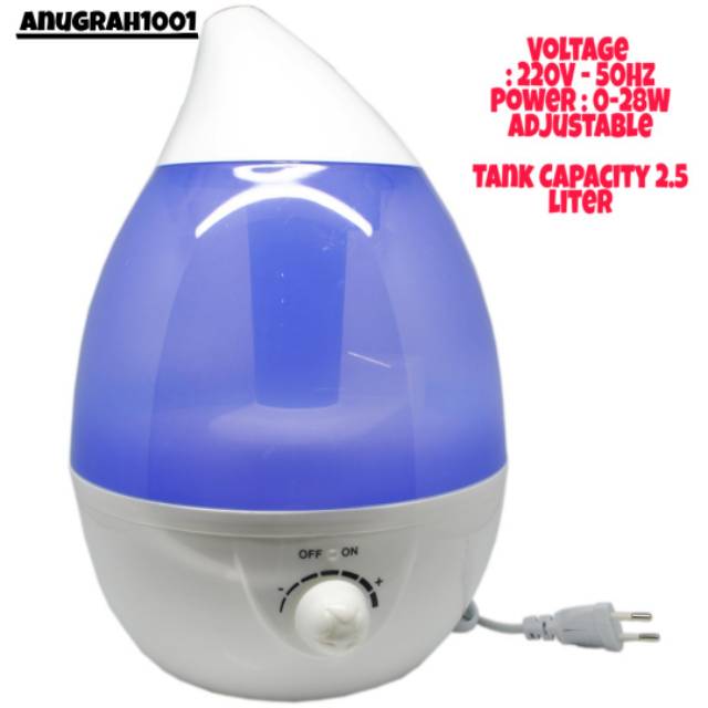 humidifer capacity 2.5 liter Classic Drop 6 in 1 Ultrasonic Air