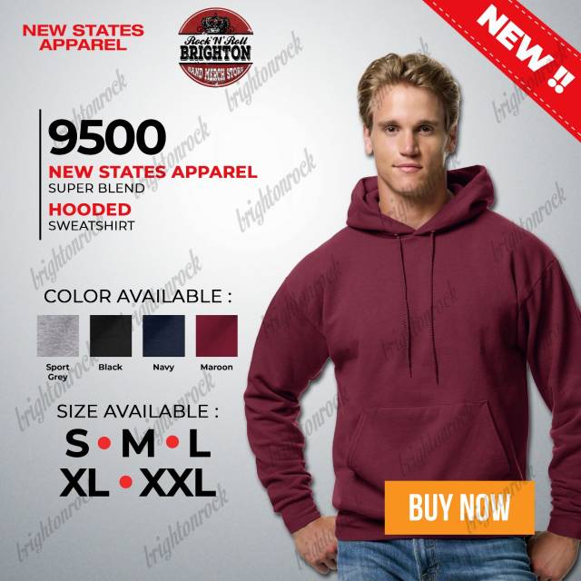 New States Apparel ( NSA ) Jaket Hoodie Polos 9500 Import Original