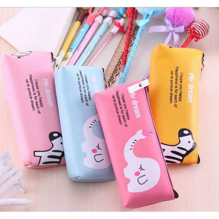 

PENCIL CASE / TEMPAT PENSIL IMPOR MY DREAM MOTIF ZEBRA DAN GAJAH C4020 / SOUVENIR