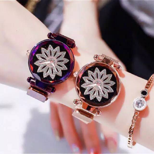 Jam Tangan Wanita Magnetik Motif Baling-Baling Hiasan STRAP RANTAI PASIR