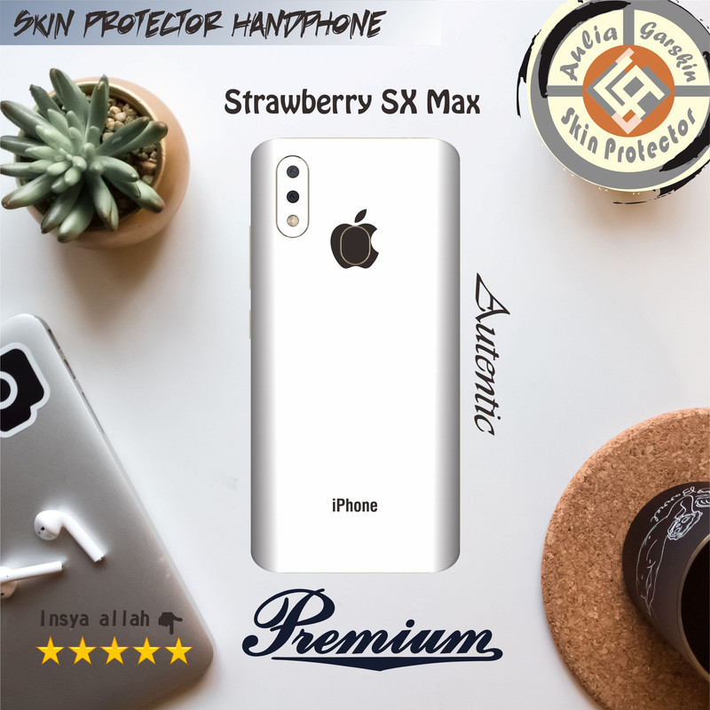 Garskin HP Strawberry SX MAX Motif Iphone White  - Free Custom Motif