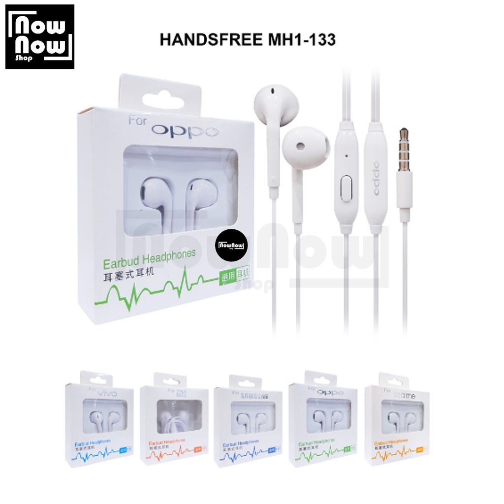 Headset Earphone Handsfree Oppo Realme Samsung Vivo Xiaomi MH-133 MH133 R9 Earbud Stereo Handset Strong Bass Jack 3.5 mm with Mic Universal