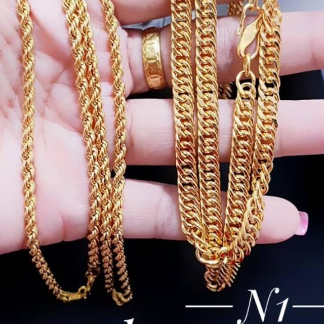 Xuping perhiasan kalung lapis emas 24k 0611