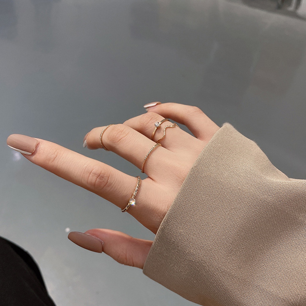 Hu Hu Hu Hu Hu Alat Bantu Pasang Kacamata♡ 5pcs / 3Pcs Cincin Ibu Jari Warna Glossy Tahan Lama Untuk Wanita