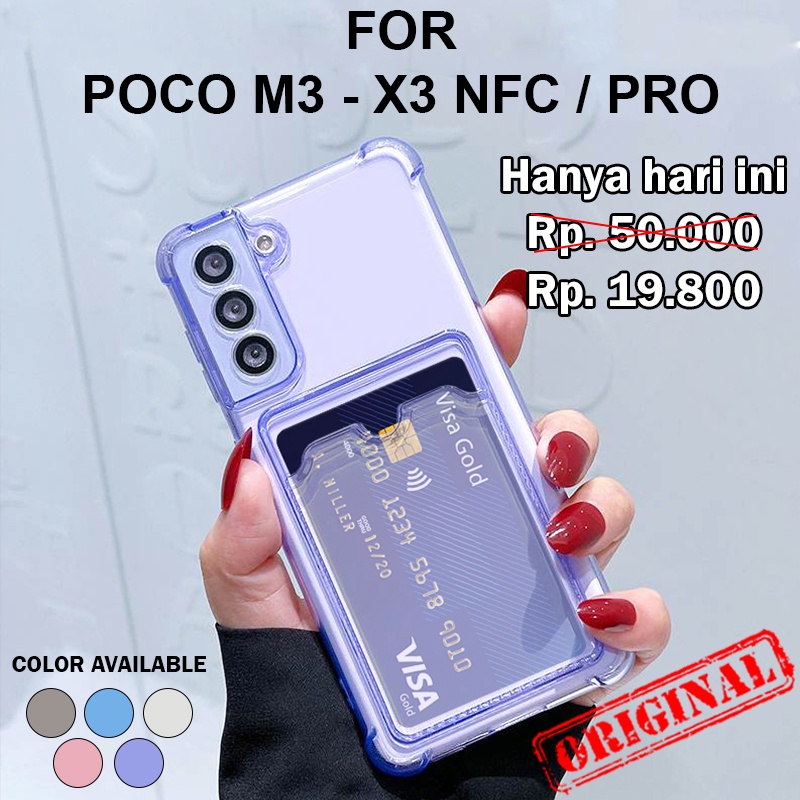 CARD SLOT case Xiaomi Poco M3 X3 NFC Pro softcase casing hp cover tpu case photocard tpu slim korean