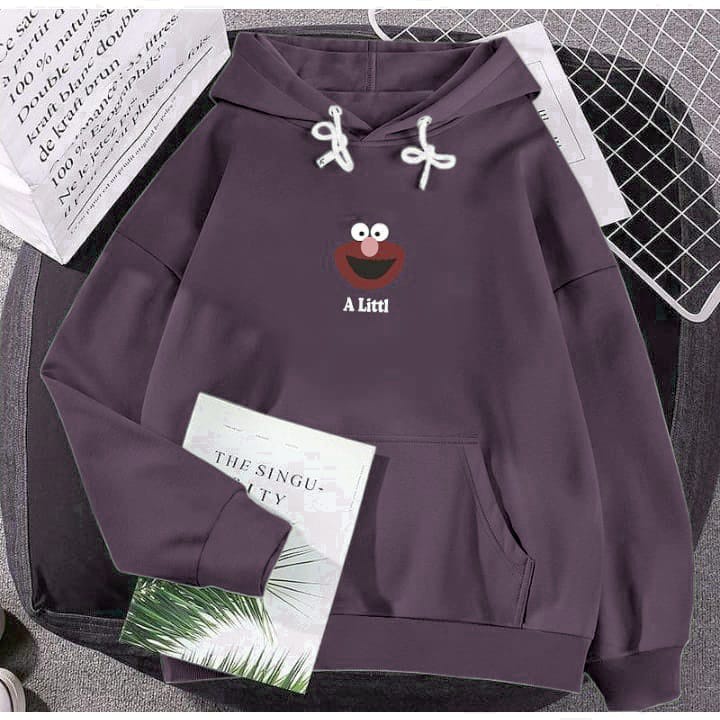 Zannah Hoodie Elmo Bahan Pleece- Hodie Elmo Pleece L XL XXL