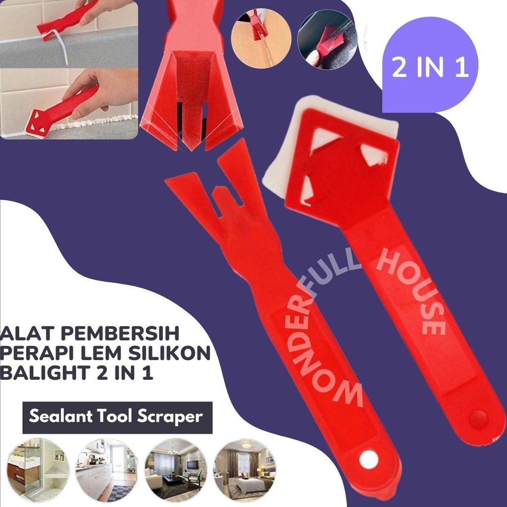 Alat Pembersih Perapi Pencabut Lem Silikon Sealant Tool Scraper 2 in 1