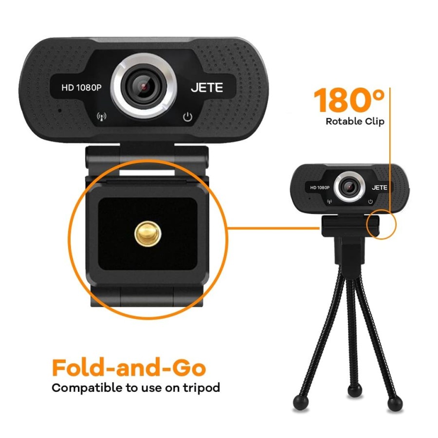 Webcam Full HD | Camera PC | Kamera PC 1080p Full HD JETE W7 with Build In Mic - Garansi 2 Tahun