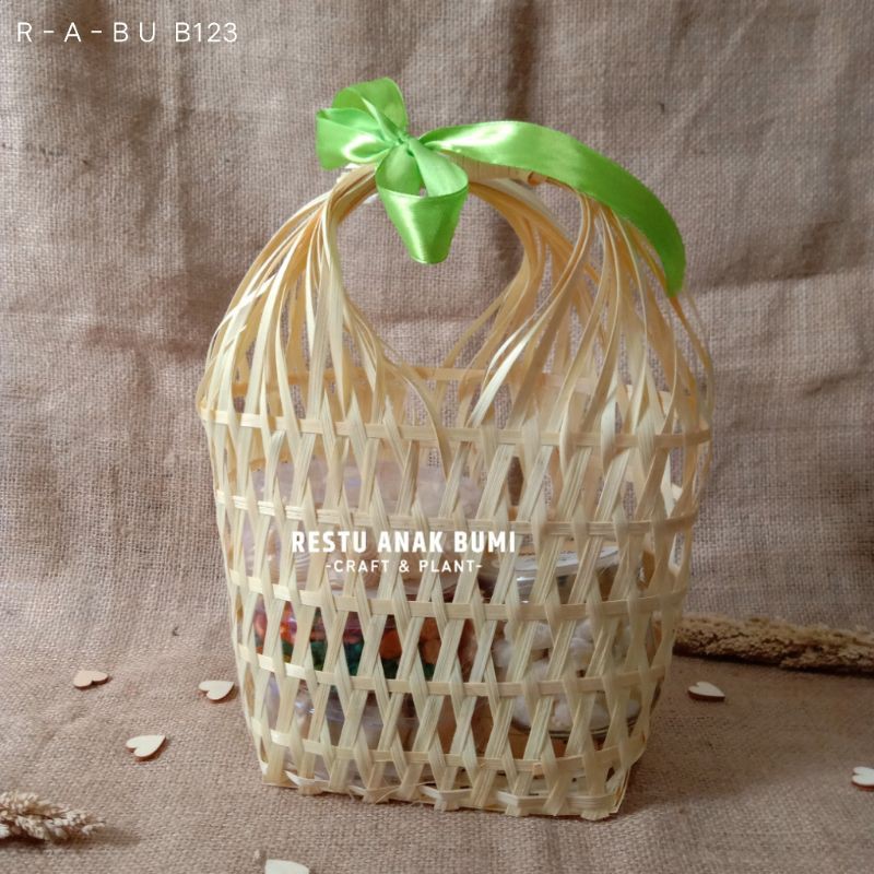 

(B123) Tas Snack Besar 21cm - Tas Wadah Kue Kering - Parcel Kue Nastar - Wadah bambu Premium