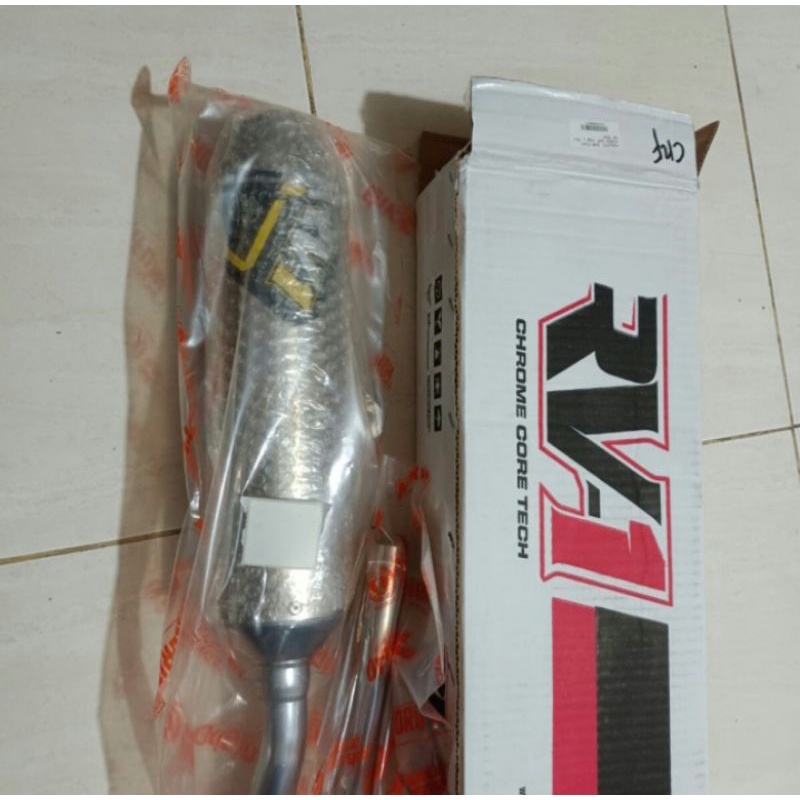 KNALPOT RECING NORIFUMI RV1 N4 LOGO NEW YELLOW KAWASAKI KLX 150