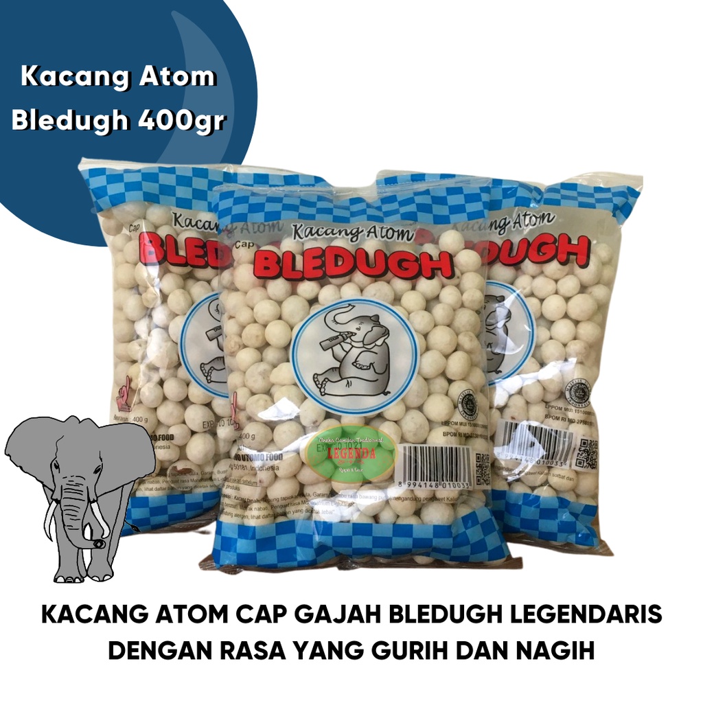 

Kacang Atom Bledugh Bledug 400gr cap gajah jadul garuda