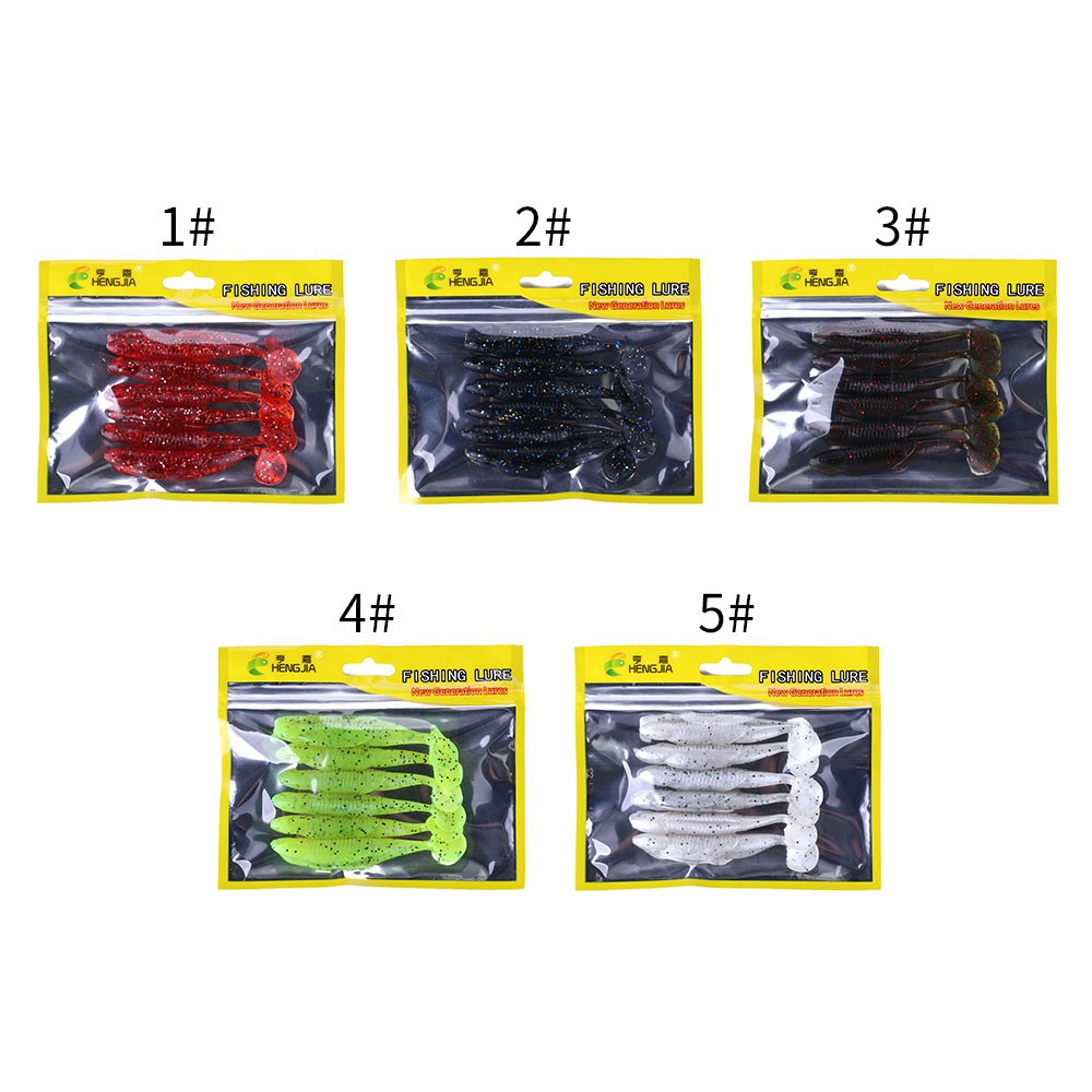 HENGJIA 6Pcs 9.5cm/6g Softworm Umpan Pancing Swimbait Ikan Fishing Lure Crankbait Kail Hook Tackle