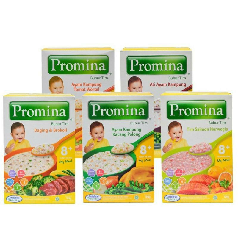 Promina Bubur Bayi 6 + (120 gr) dan 8 + (100 gr ) Bubur Susu Bubur Bayi Instan