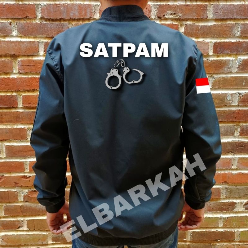 JAKET BOMBER LOGO SATPAM BISA CUSTOM LOGO SENDIRI JAKET BONBER TERBARU