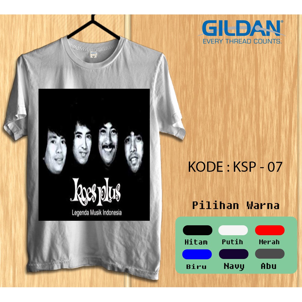Kaos Gildan Softstyle Koes Plus Legenda Musik Indonesia foto hitam putih