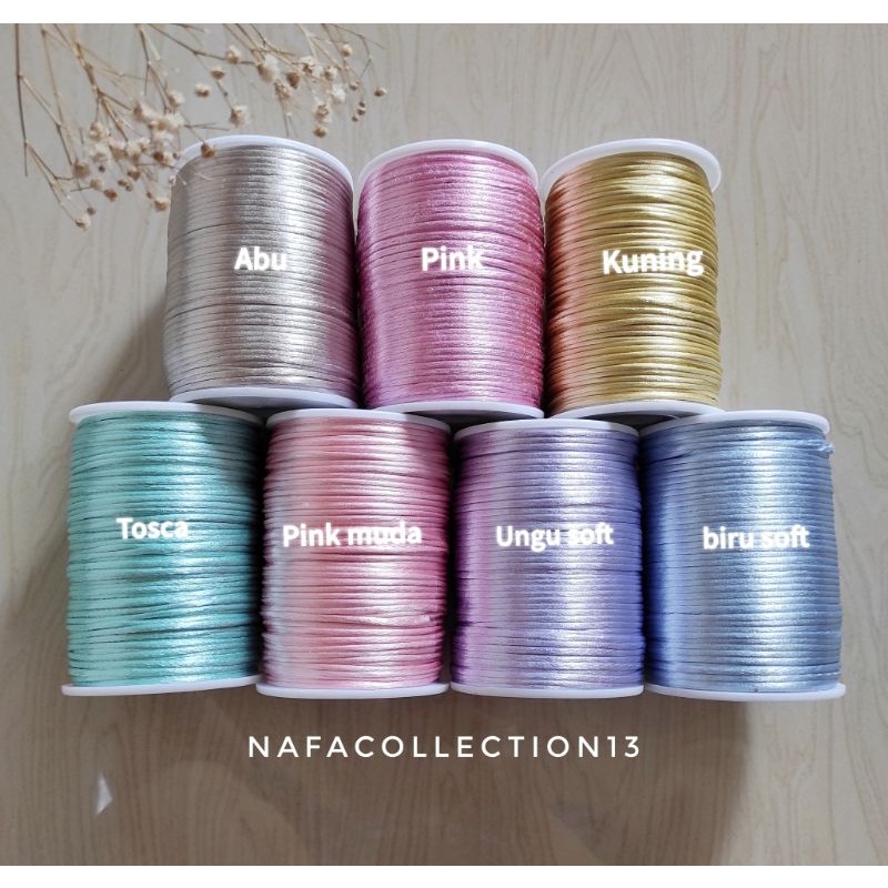 Tali satin polos dan satin gradasi 1mm (5 meter)