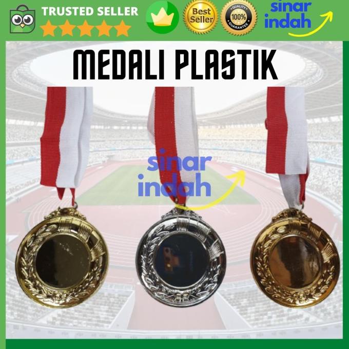 Medali Plastik Gold Silver Bronze Copper Set Emas Perak Perunggu Set