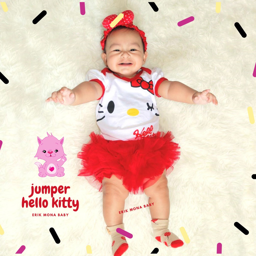 ❤️ baju bayi jumper bayi ❤️ model karakter hello kitty lucu murah free bawahan❤️