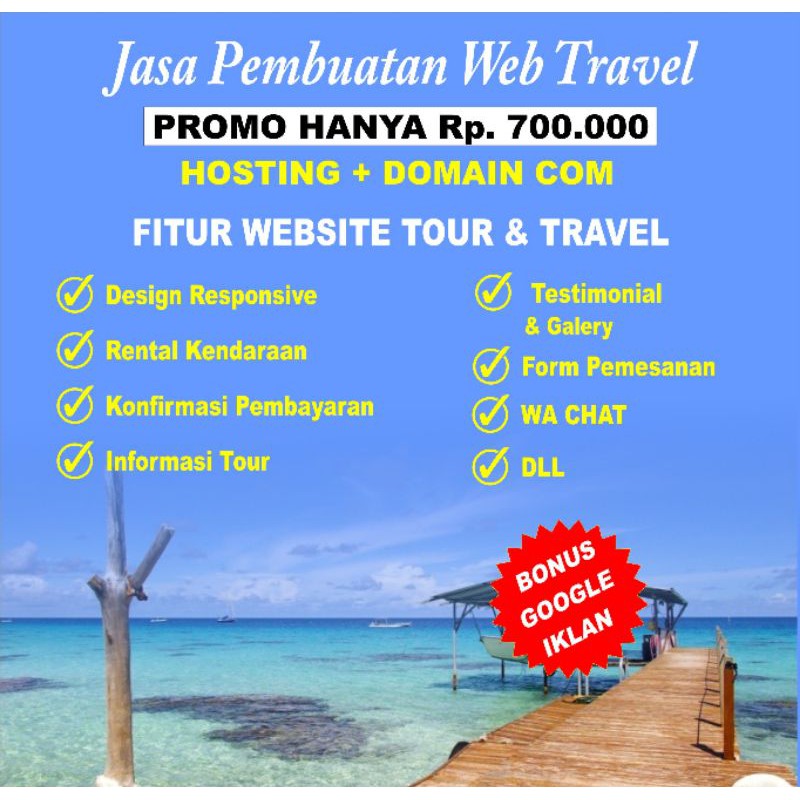 jasa pembuatan web travel bonus google iklan