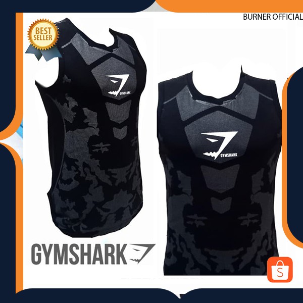 SINGLET BODY GYMSHARK / kaos training gym fitnes pria running olahraga