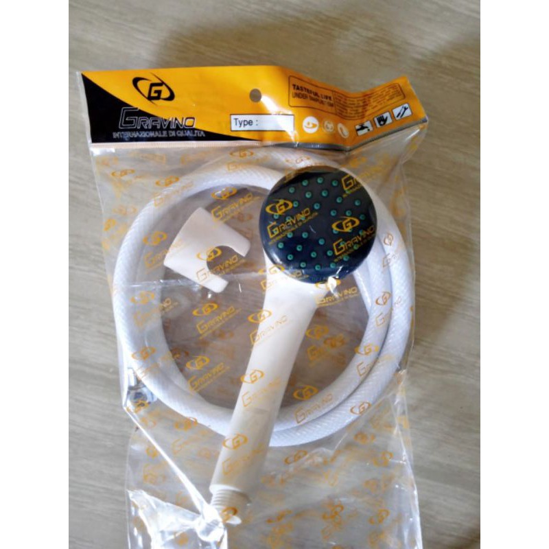 Hand shower mandi PVC putih plastik kualitas bagus kuat awet air deras