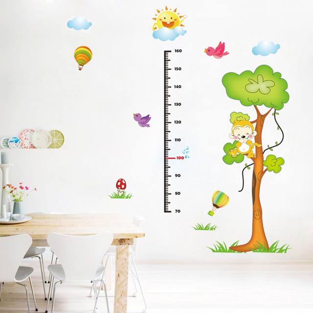 Reliza Wall Sticker Pengukur Tinggi Badan Pohon Animal Awan Grow Up Stiker Dinding LDR8201