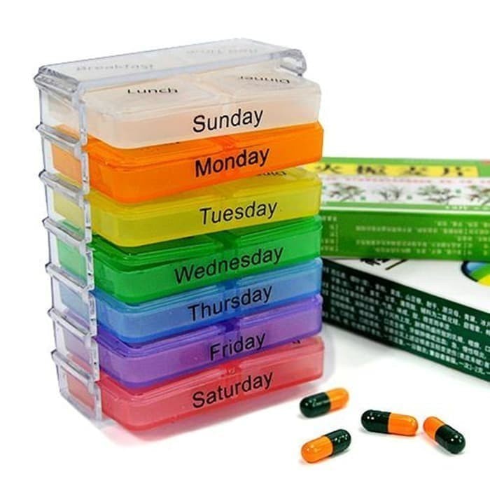 

MURAH Kotak/ Tempat Obat Harian Mingguan Pagi Siang Malam Daily Medicine Box