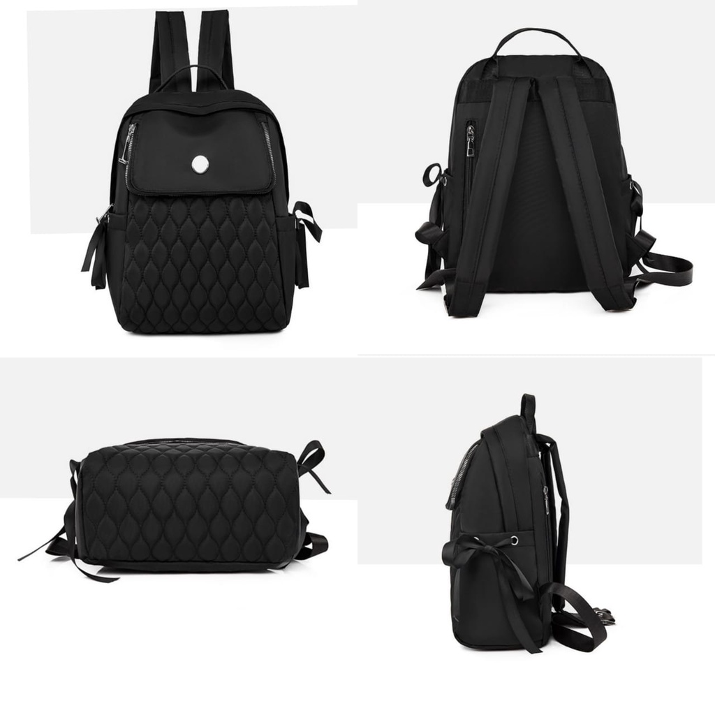 TAS RANSEL WANITA IMPORT KOREA GENDONG PUNGGUNG ANTI AIR HITAM DYSTOPIA TA439B5 PREMIUM BACKPACK SEKOLAH KULIAH KERJA FASHION BATAM MURAH