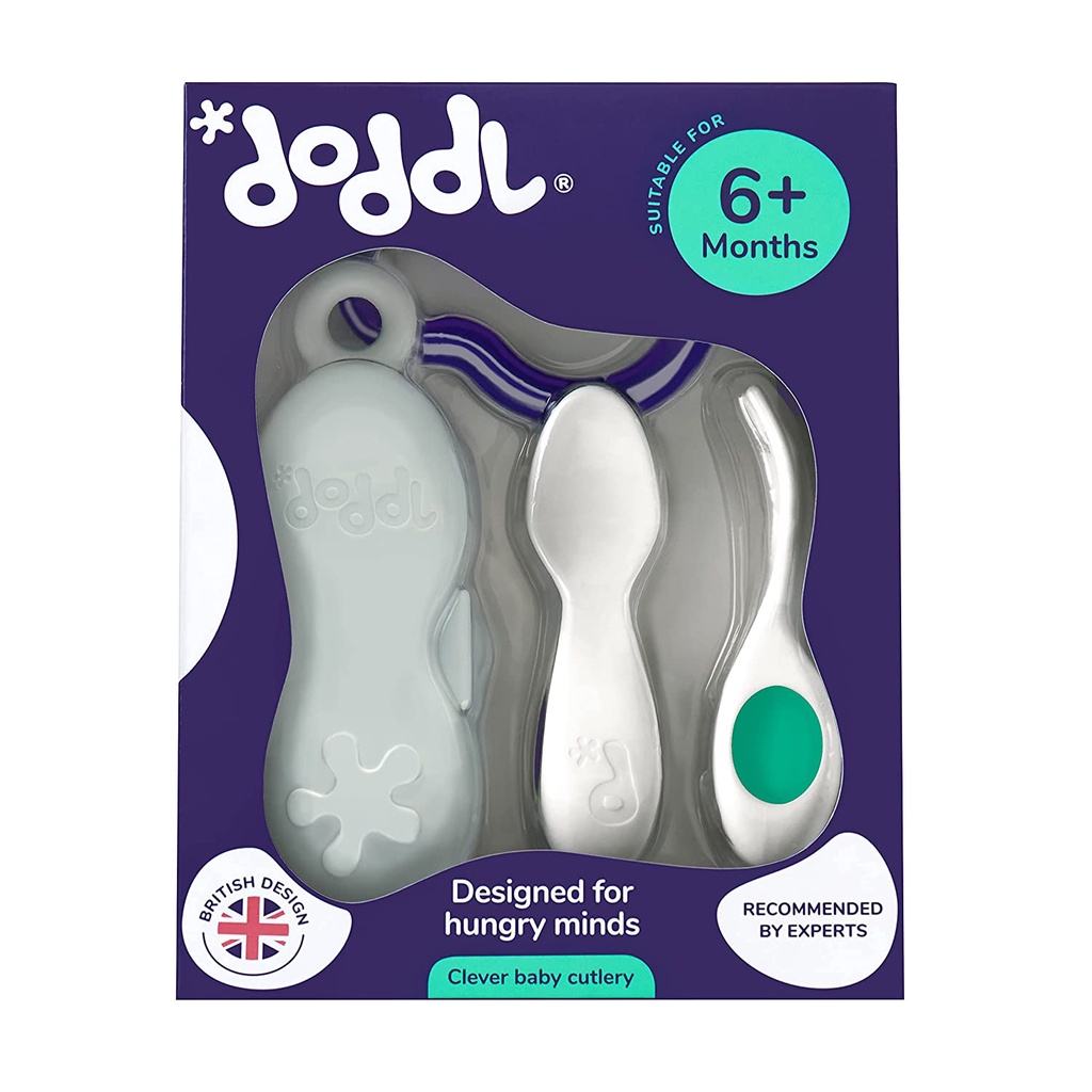 Doddl Baby Cutlery Set &amp; Case - Spoon Fork Babies Bayi Peralatan Makan Sendok Garpu Anak Dengan Kotak Pouch Training Plastic MPASI Ergonomic BLW