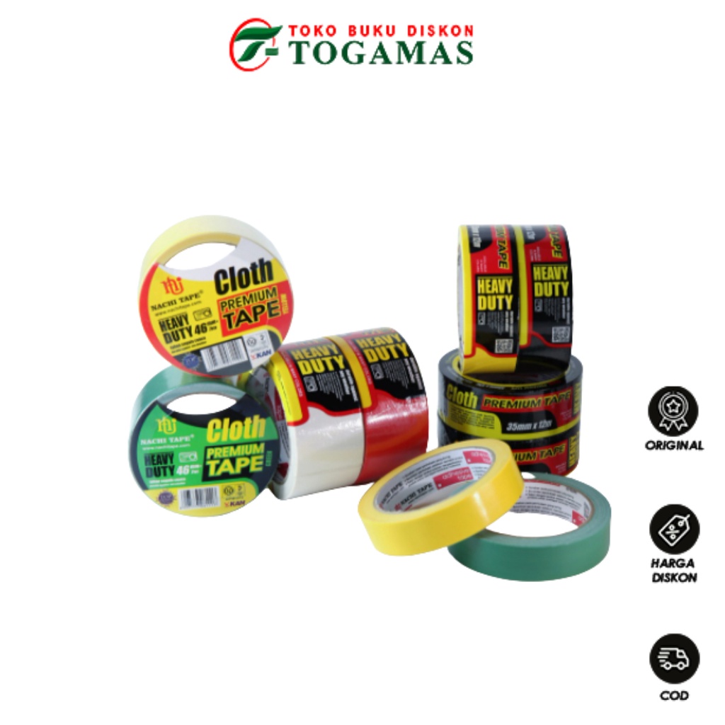 

ORIGINAL !! ISOLASI CLOTH 46MM X 72R NACHI ( WARNA )