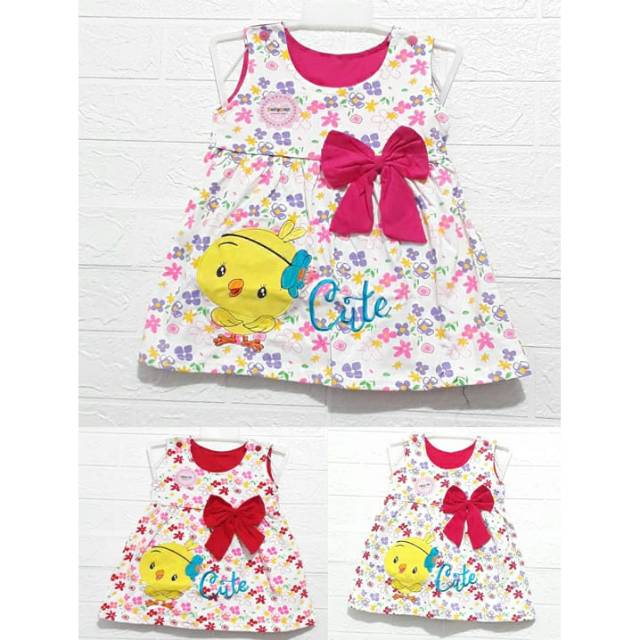  baju  bayi  dress anak  perempuan fashion bordir cute bird 