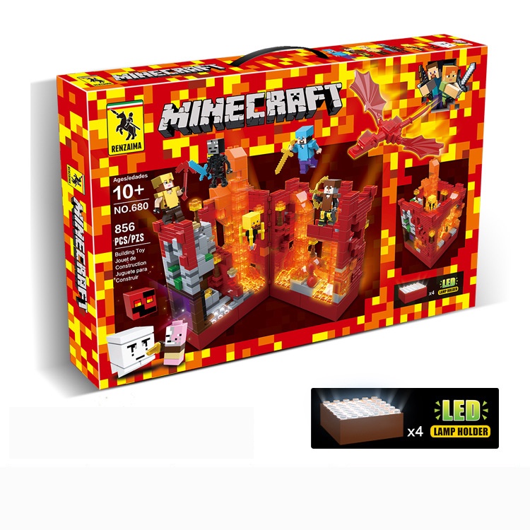 Minecraft bricks shadow city Dengan Mainan Kompatibel Lampu