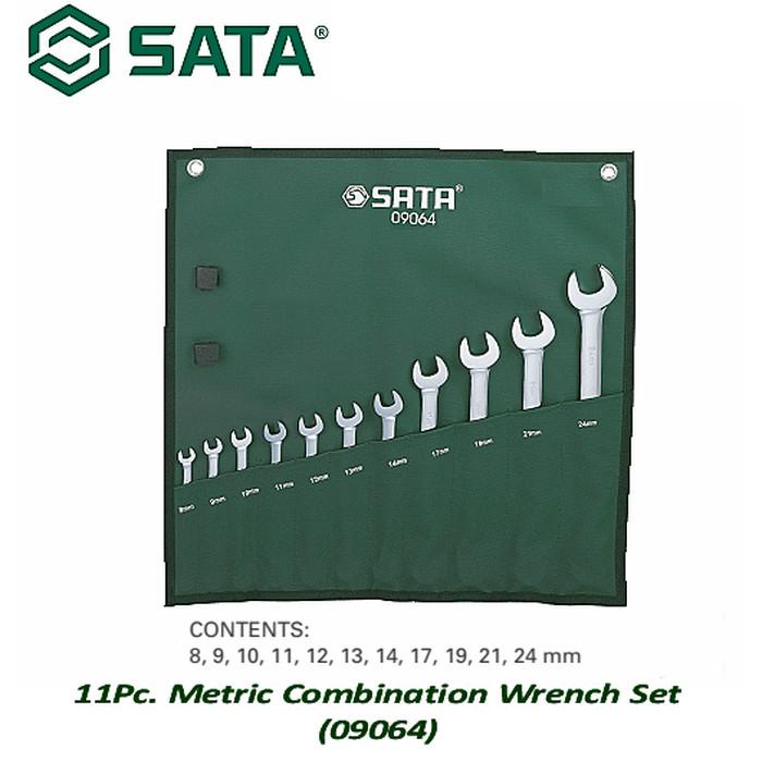 Kunci | Kunci Ring Pas Set 09064 11Pc Combination Wrench Set (Metric) Sata