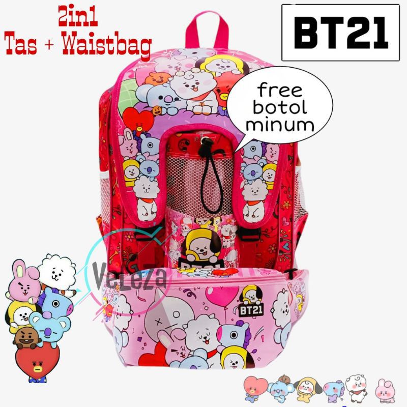 Tas ransel anak perempuan  KPOP KOREA gratis botol minum - Tas anak