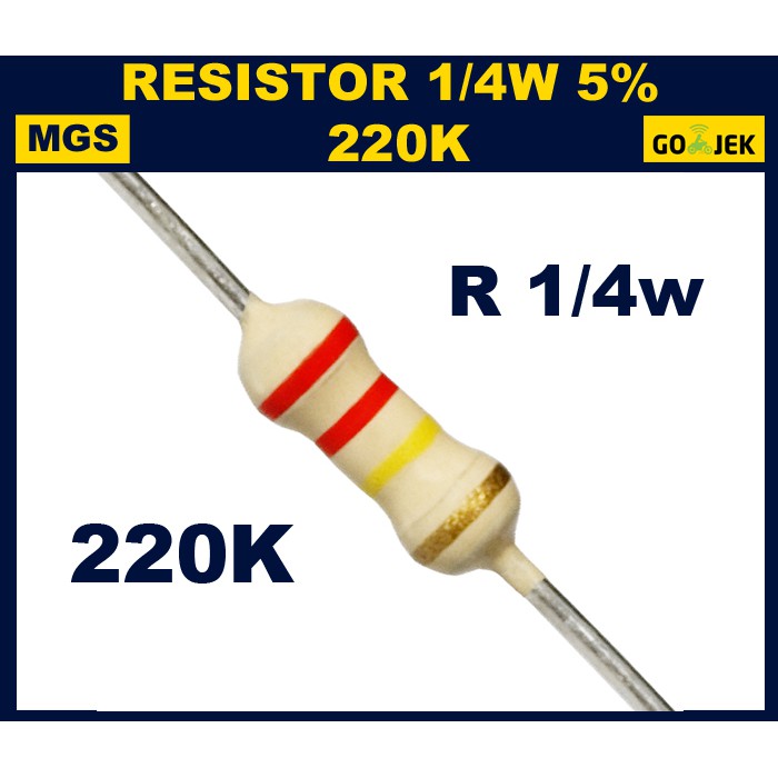 RESISTOR 1/4w 220K 5%