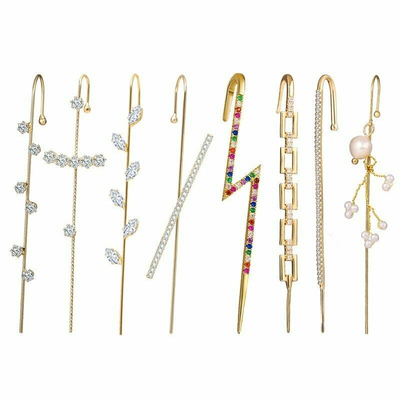 Anting Kait Gantung Wanita Hias Cubic Zirconia Gaya Bohemian Untuk Pernikahanhadiah