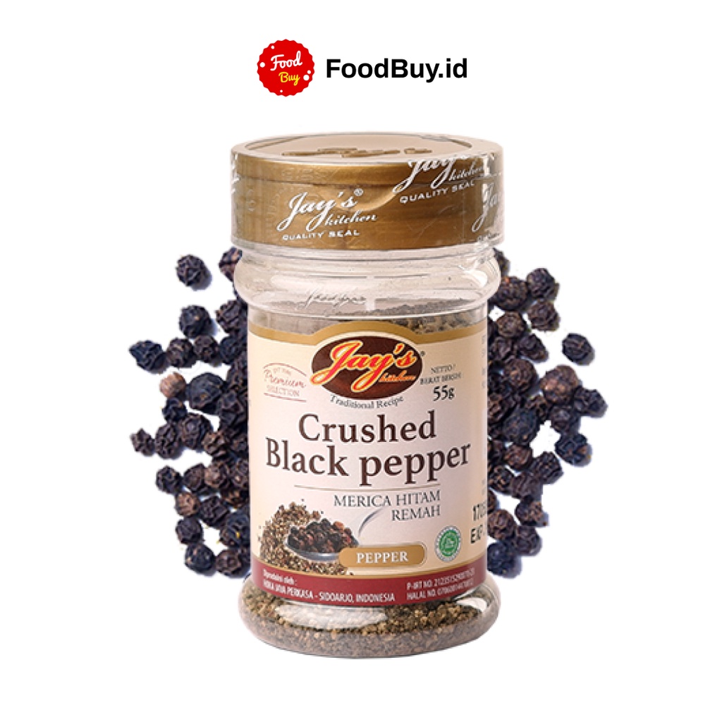 

Jay's Crushed Black Pepper / Merica Hitam Remah 60 gr