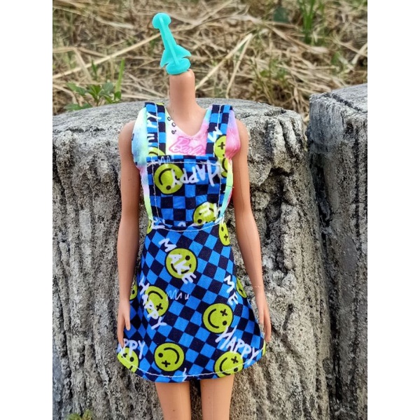 baju overall rok and celana untuk boneka 30cm