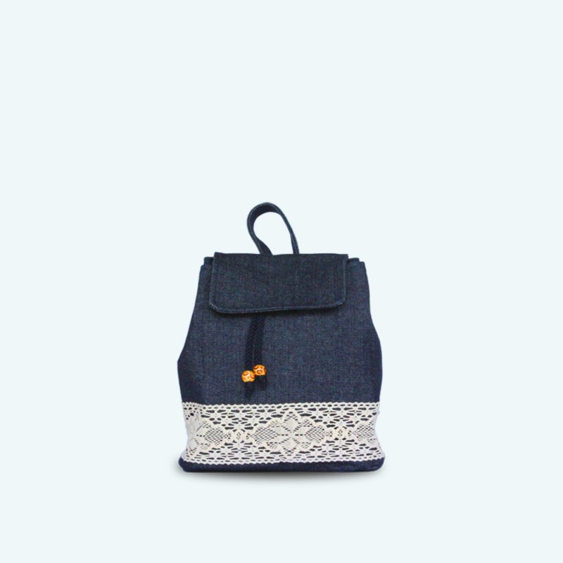 TAS RANSEL MINI JEANS KANVAS LUCU MINI VINTAGE HEEJOU