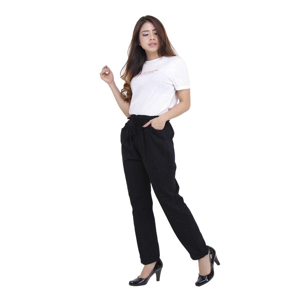 Dazina Kulot Jeans Wanita - Hitam