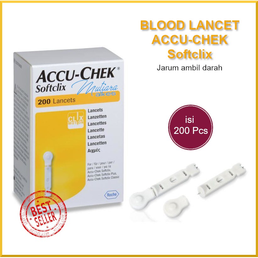 1 BOX - Jarum Accu-Chek Softclix Isi 200Pcs / Blood Lancet Accu Check / Accucheck / Accuchek