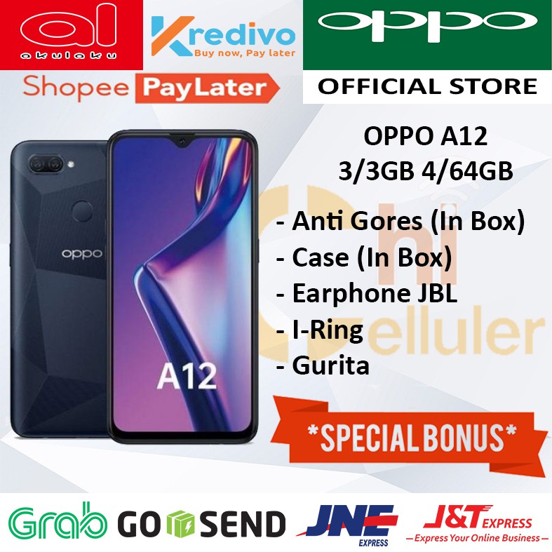 OPPO A12 4/64GB GARANSI RESMI BONUS