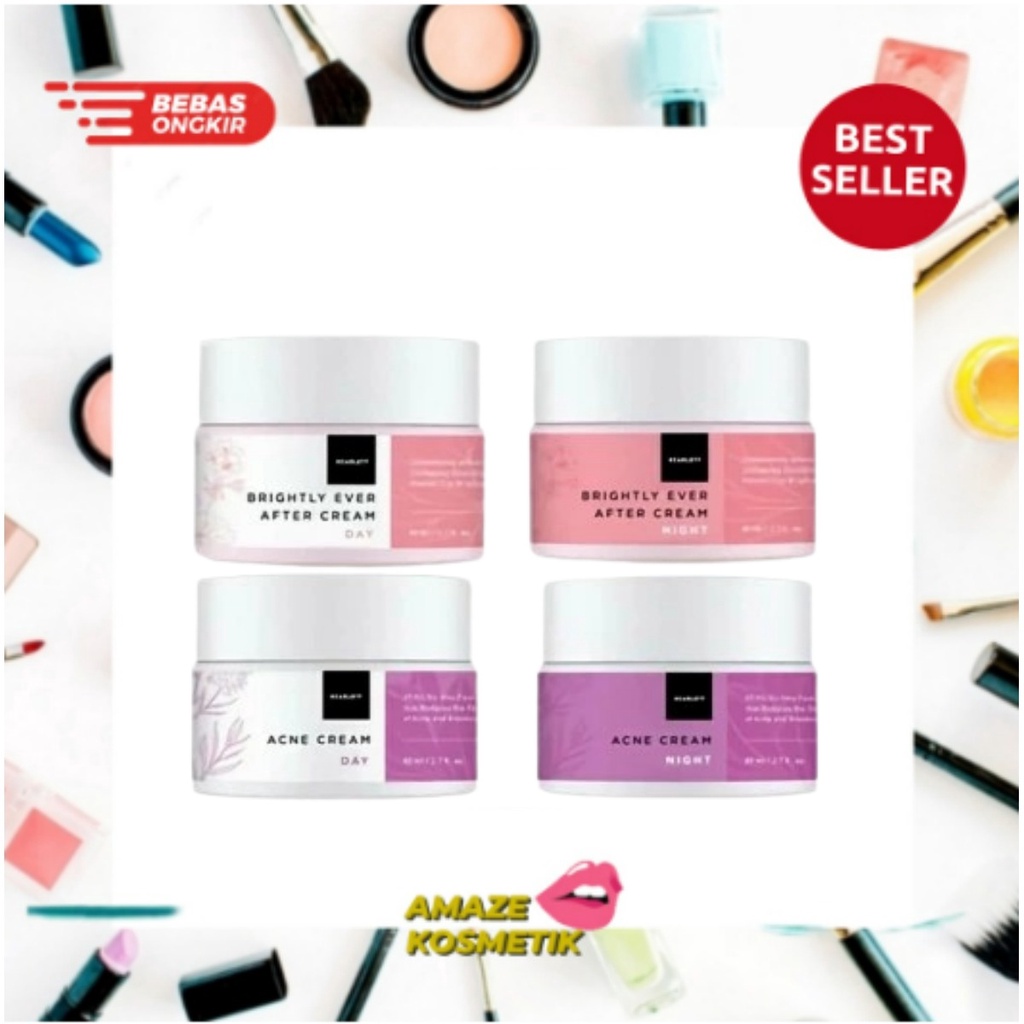 SCARLETT Cream Day &amp; Night Brightly Ever After &amp; Acne - Acne Night 1KG (BPOM)