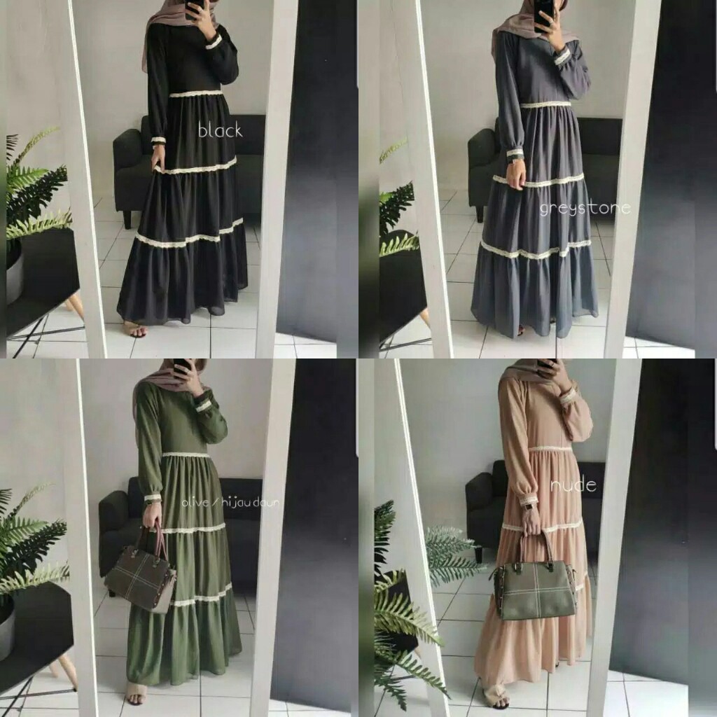 Bisa COD ANINDYA DRESS – Fashion Muslim Fashion Hits Pakaian wanita Dress murah