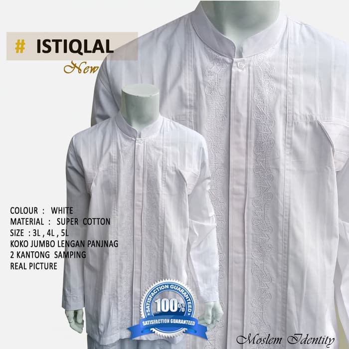Baju Koko Putih , Baju Koko Bordir, Koko Lengan Panjang Jumbo Istiqlal