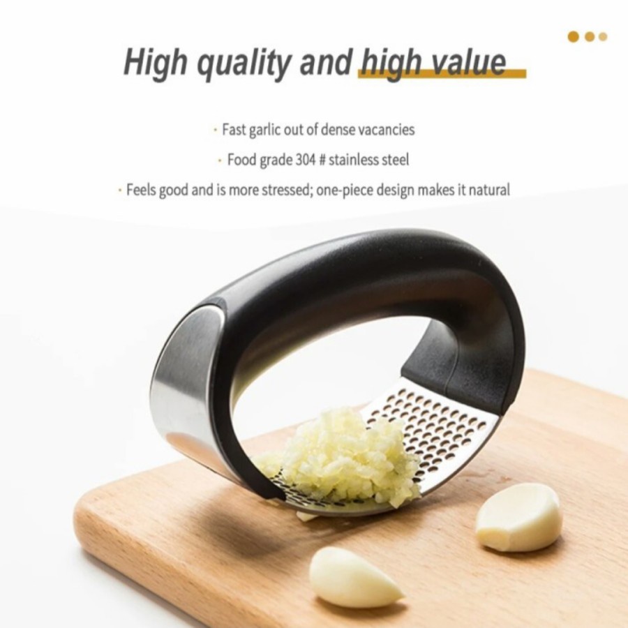 GARLIC PRESS Alat Penghalus Pengiris Pencacah Penghancur Bawang Putih Stainless Steel