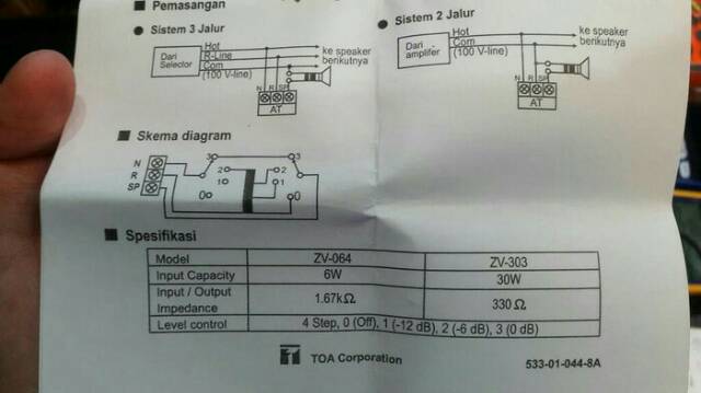 volume control speaker toa
