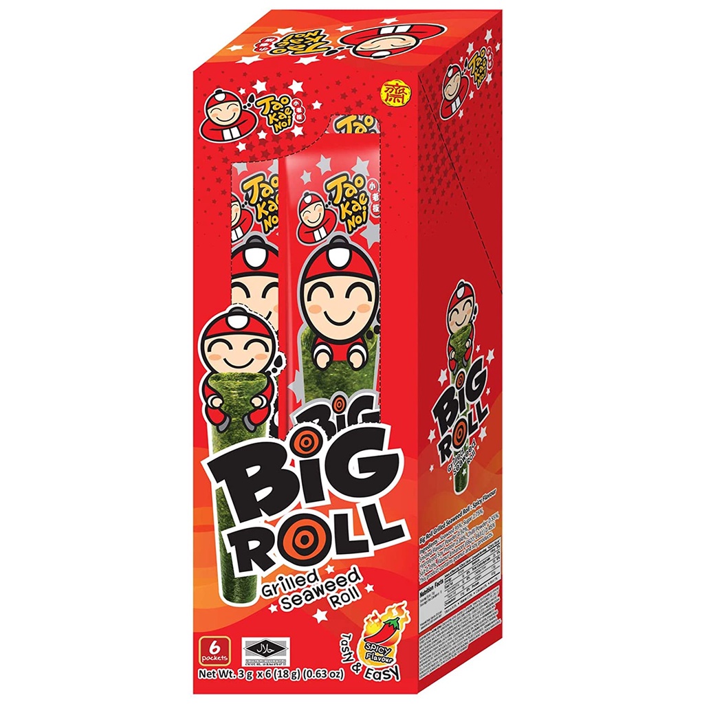 

TAO KAE NOI BIG ROLL HOT AND SPICY 12 PER BOX GRILLED SEAWEED 43 GRAM