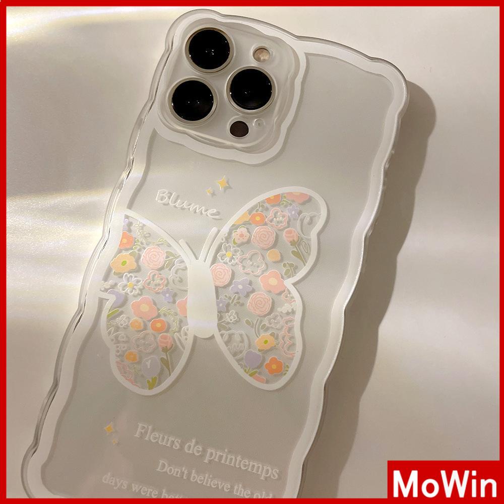 Soft Case Silikon Transparan Anti Slip Shockproof Motif Bunga Butterfly Untuk iPhone 13 Pro Max 12 Pro Max 11 7 Plus