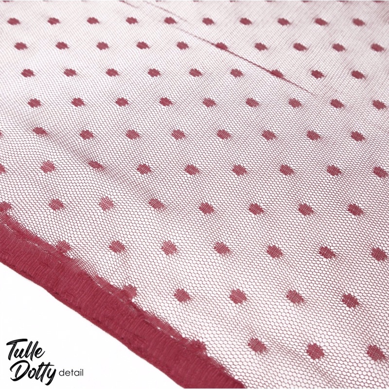 [TERMURAH] TULLE DOTTY TILE POLKADOTS PER-0.5M TILE DOT POLYSTER NYLON HALUS PREMIUM TILLE APLIKASI